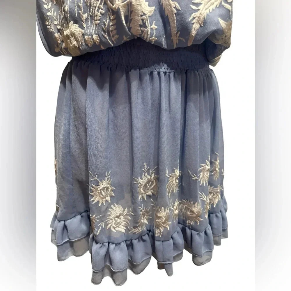 Free People embroidered light blue dress size S - Picture 9 of 12